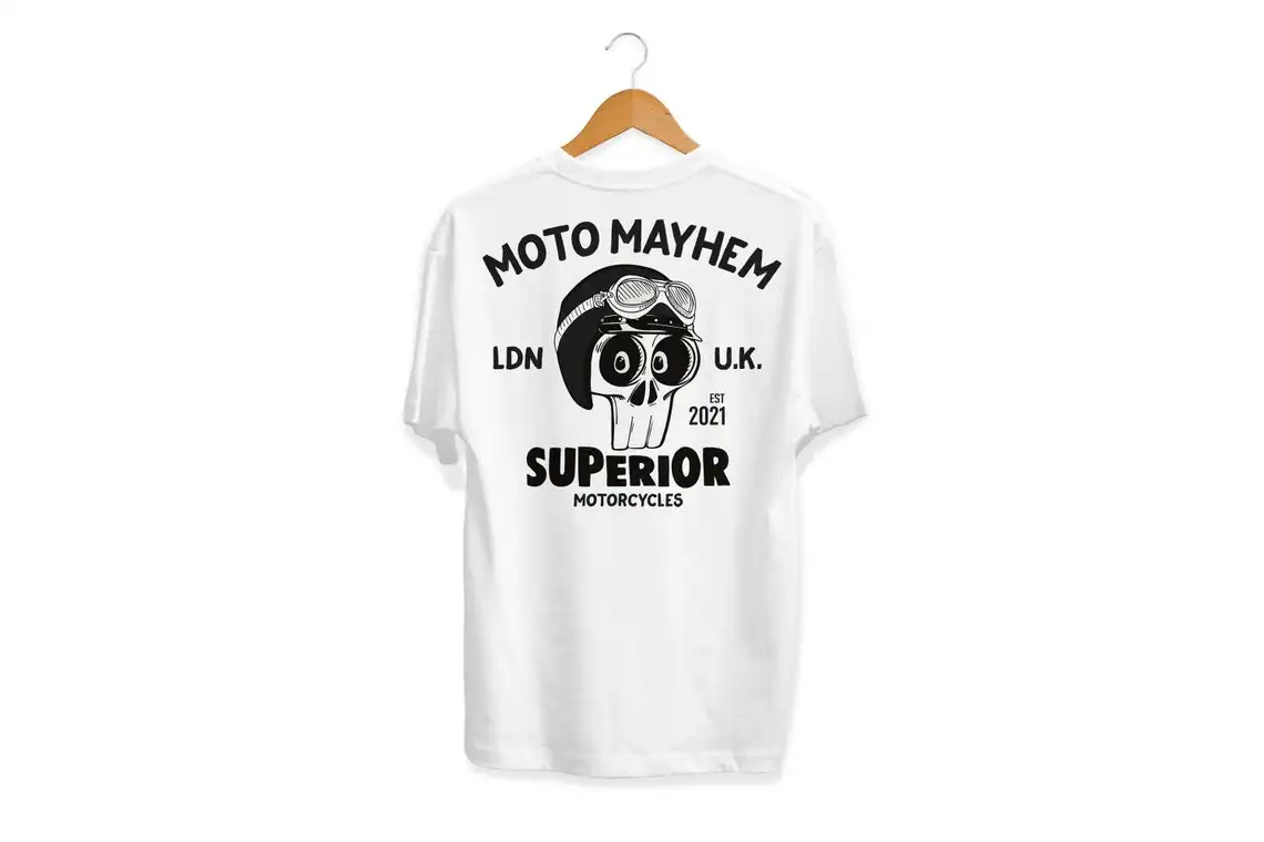 

Men/Women's Summer Black Street Fashion Hip Hop Superior Motorcycles Skull T-shirt Cotton Unisex Adult Tees Short Sleeve Tops