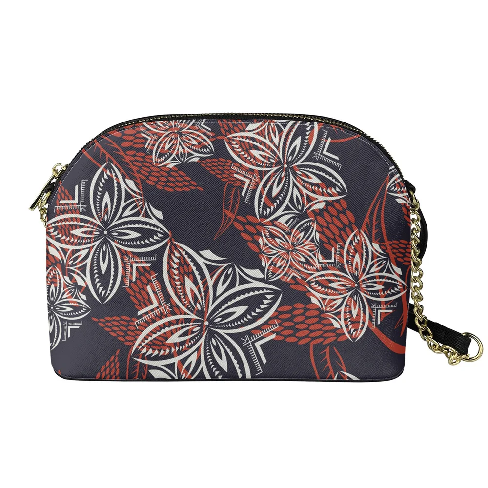 

Wholesale Ladies Shoulder Bag Polynesian Tribal Print Crossbody Shell Bags Tapa Floral Pattern Sling Bags For Women Customized