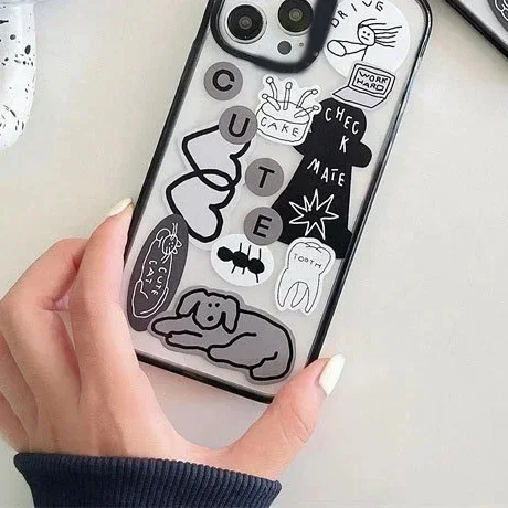 Акриловый чехол-наклейка MagSafe с собакой для IPhone 11 12 13 14 15 16 Pro Max чехол