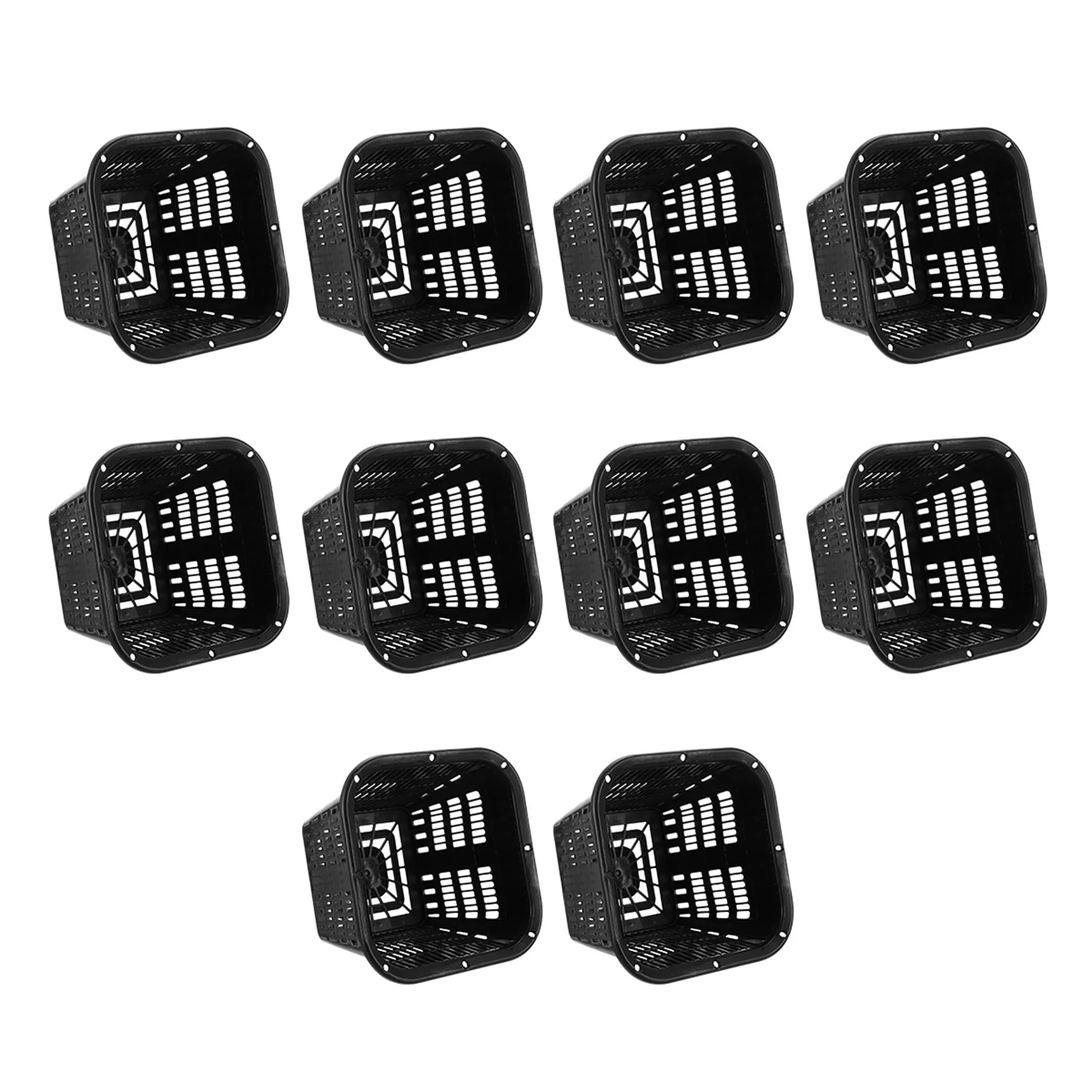 

10 Pcs Hydroponic Basin Garden Mesh Baskets Clear Pot Plastic Planter Grow Planting