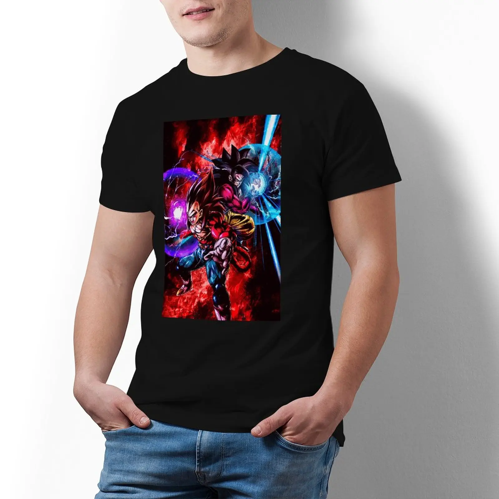

Bandai Dragon Ball Goku Wukong Vegeta T Shirt Anime Graphic Cotton T-Shirt Short Sleeve Fun Tee Shirt Mens