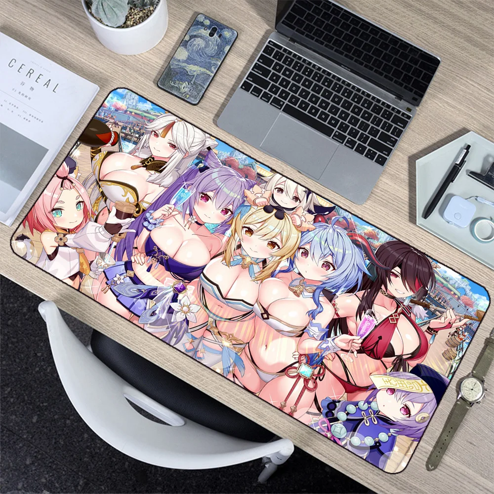 

Sexy Girls Genshin Impact Anime Mouse Pad Laptop Gamer Desktop Rug Gaming Accessories Keyboard Gaming Mouse Pad Gaming Deskmat