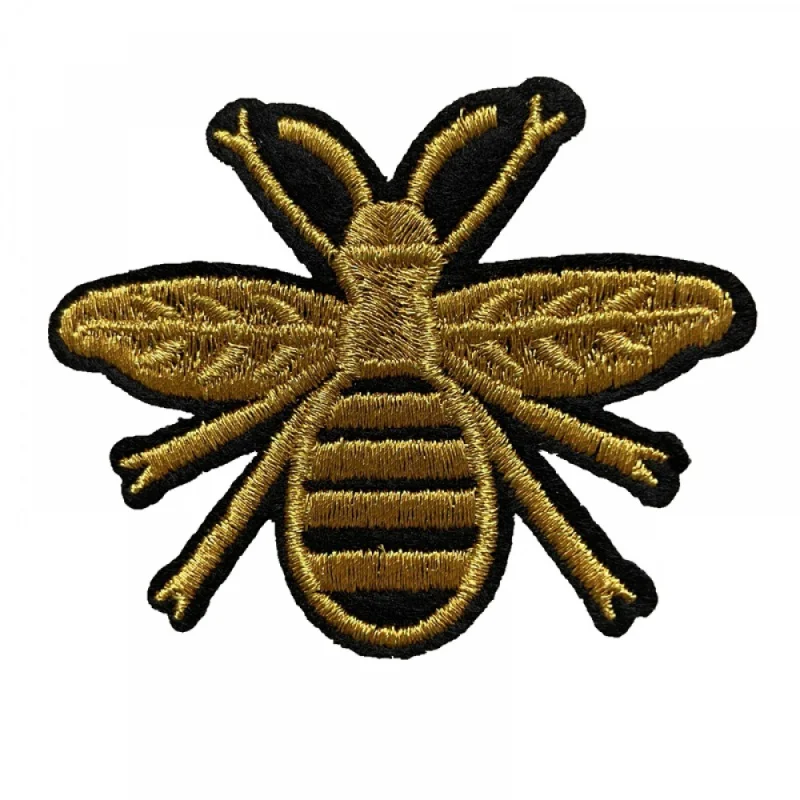 

2023 New Arrival gold bee Patch small embroidered bee Badge for Jacket Clothes Iron On Embroidery Appliques DIY Handmade patches