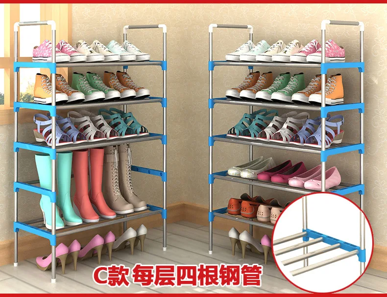 

Shoe rack simple multi-layer household economical assembly simple storage cloth shoe cabinet