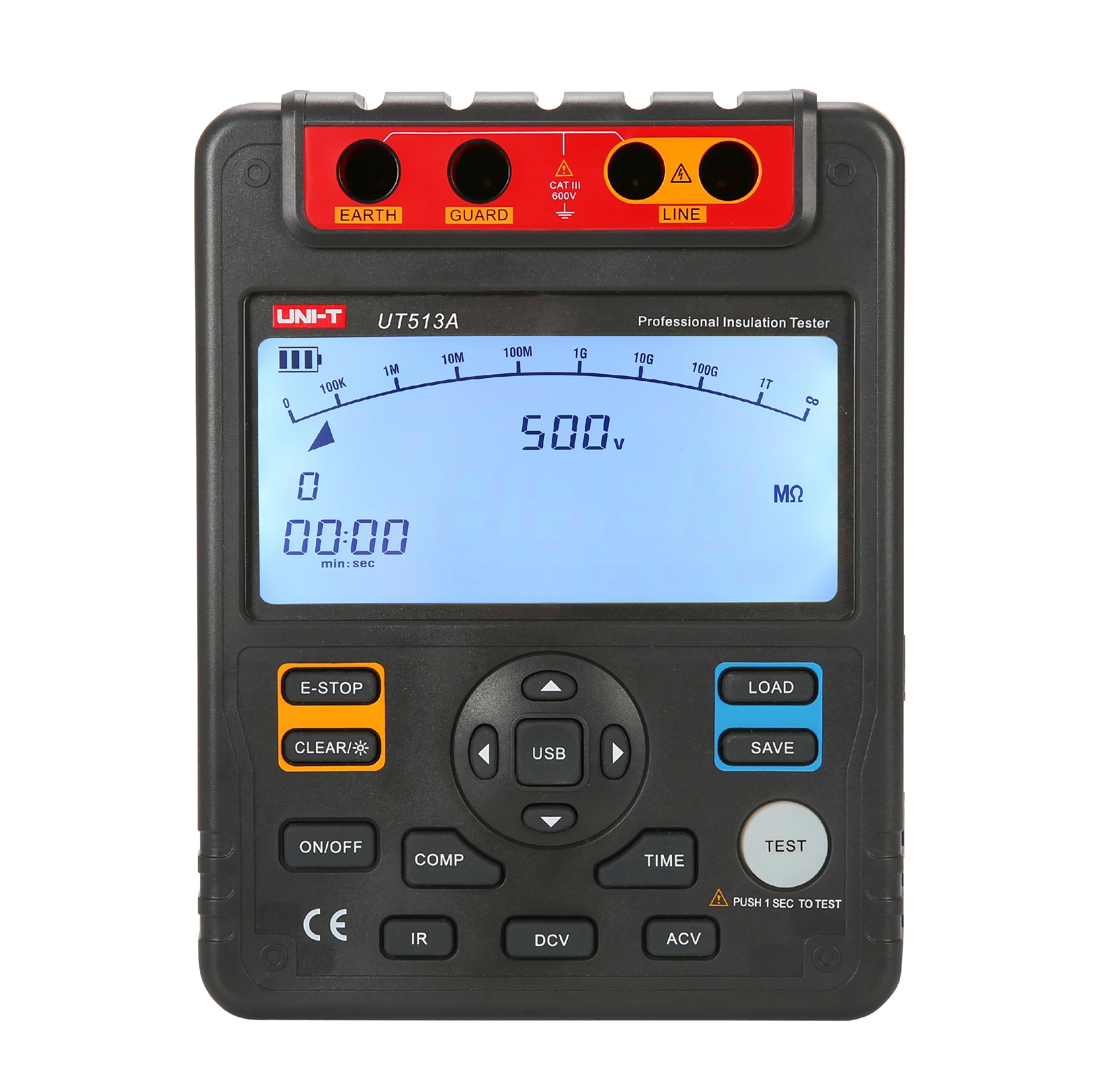 

UNI-T Digital Insulation Resistance Tester UT513A AC DC Voltmeter 5000V Automatic Range Digital Megohmmeter