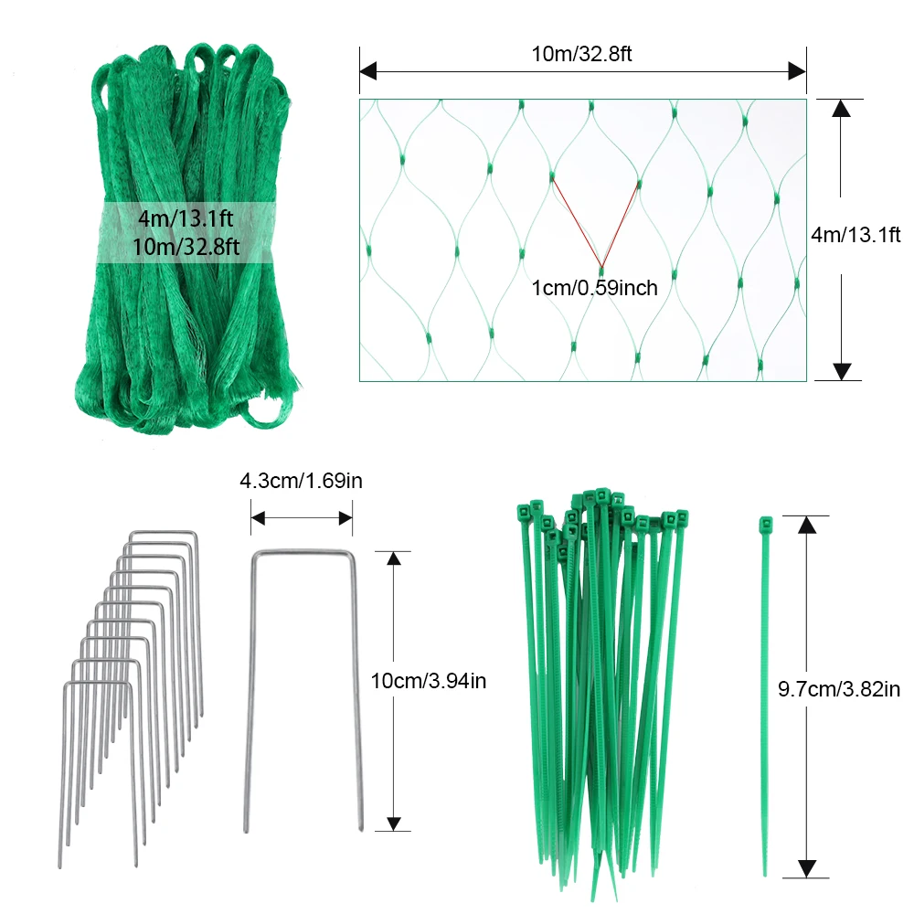 

Зеленая Сетка против птиц, садовая сетка, нейлоновые сетки для домашней птицы, аксессуары для фруктов и овощей, уличные гибкие барьеры