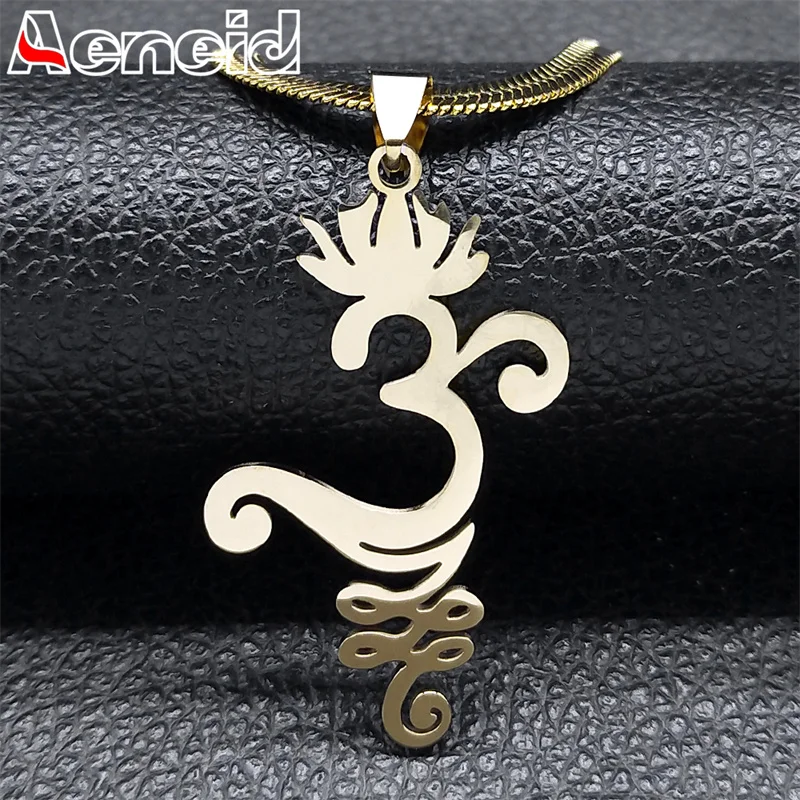 Женское и мужское колье-чокер с цветком жизни из нержавеющей стали