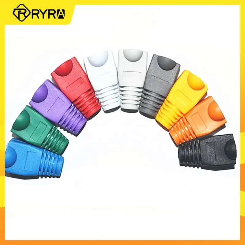 

RYRA RJ-45 CAT6 CAT5e Adapter Cap Ethernet Network Cable Connector Plugs RJ45 Caps Protective Sleeve 100pcs Multicolour
