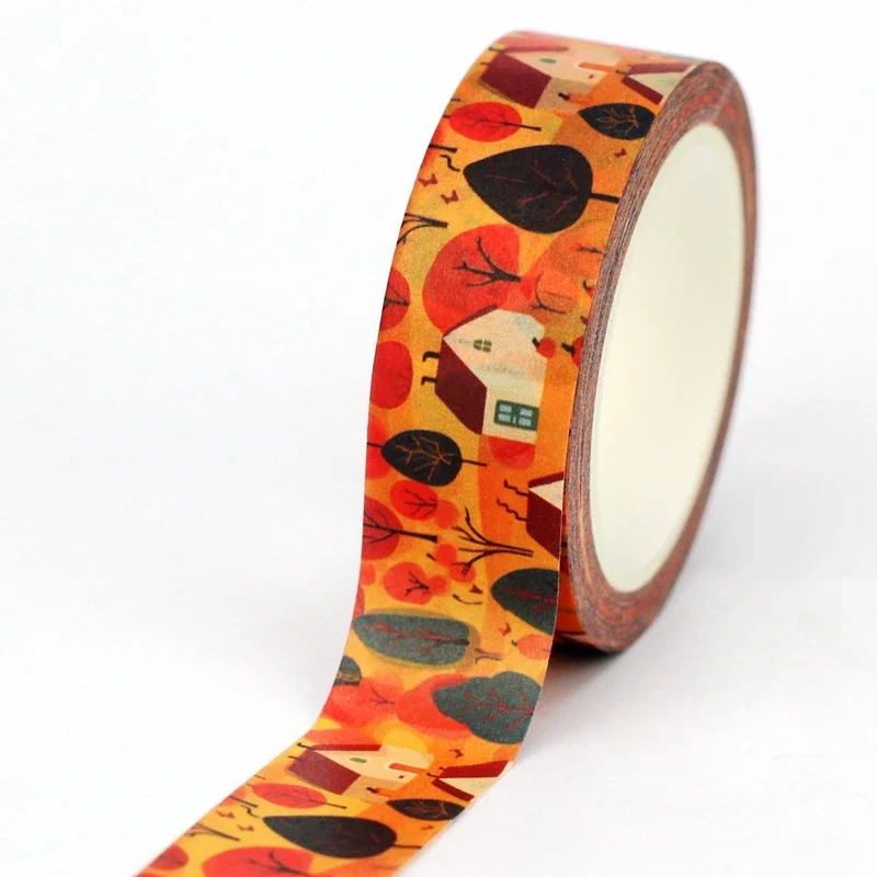 GREATHOPE WASHI TAPE декоративная лента  желто-оранжевая 10 м