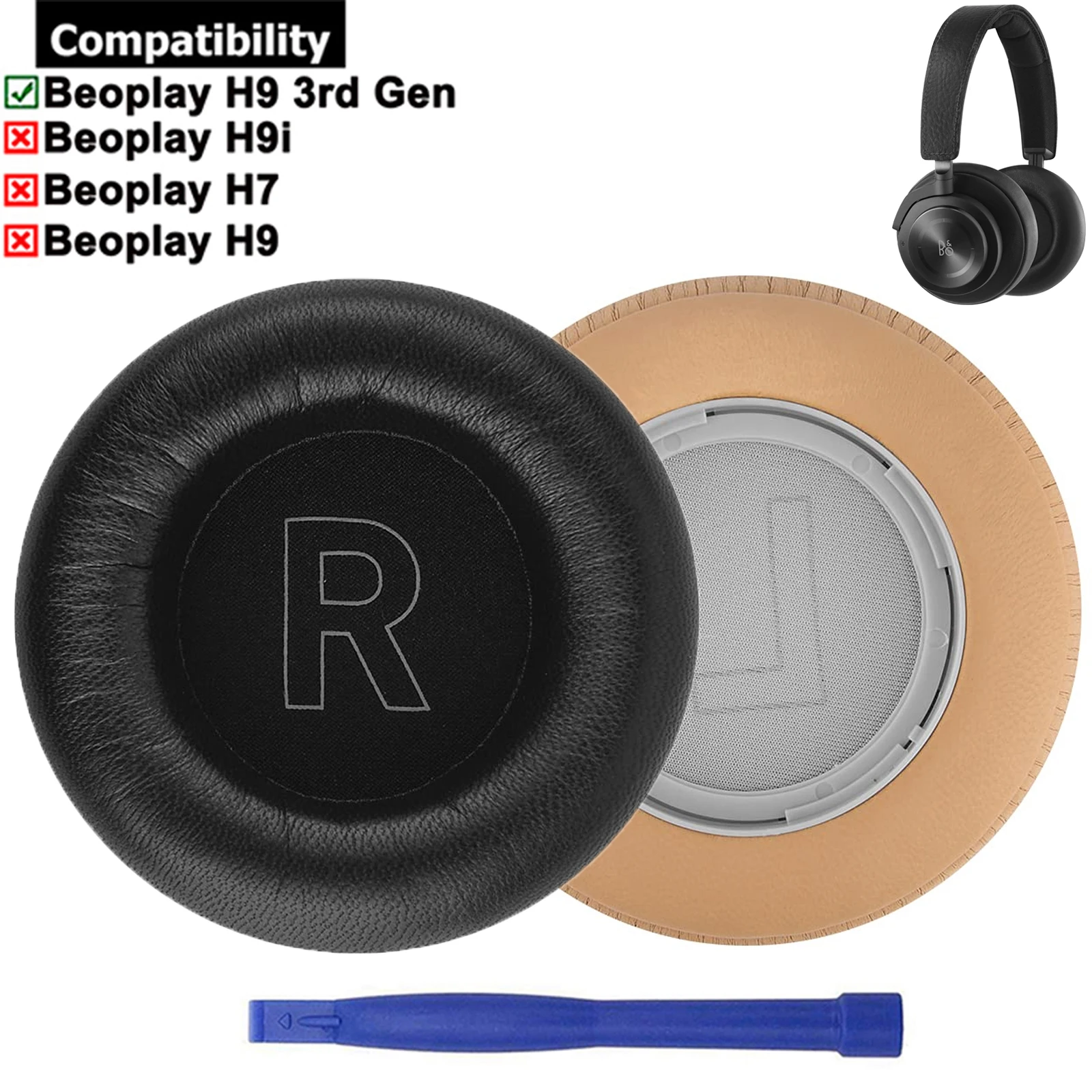 

Sheepskin Protein Leather Replacement Earpads Ear Pads Cushions Cups for B&O Bang & Olufsen Beoplay H9 3rd Gen Headphones