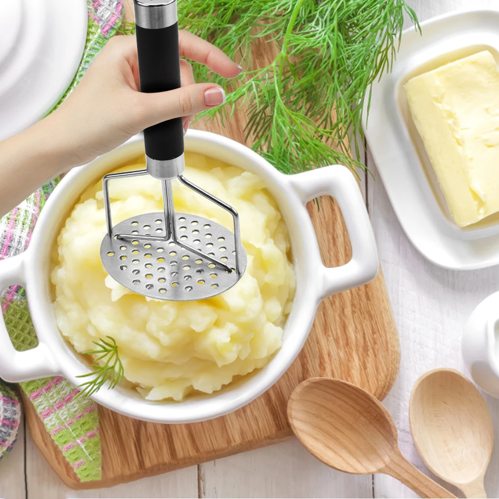 Potato Masher Stainless Steel, Potato Ricer, Potato Masher Hand, Masher Kitchen Tool, Ricer for Mashed Motatoes, Dual-Press