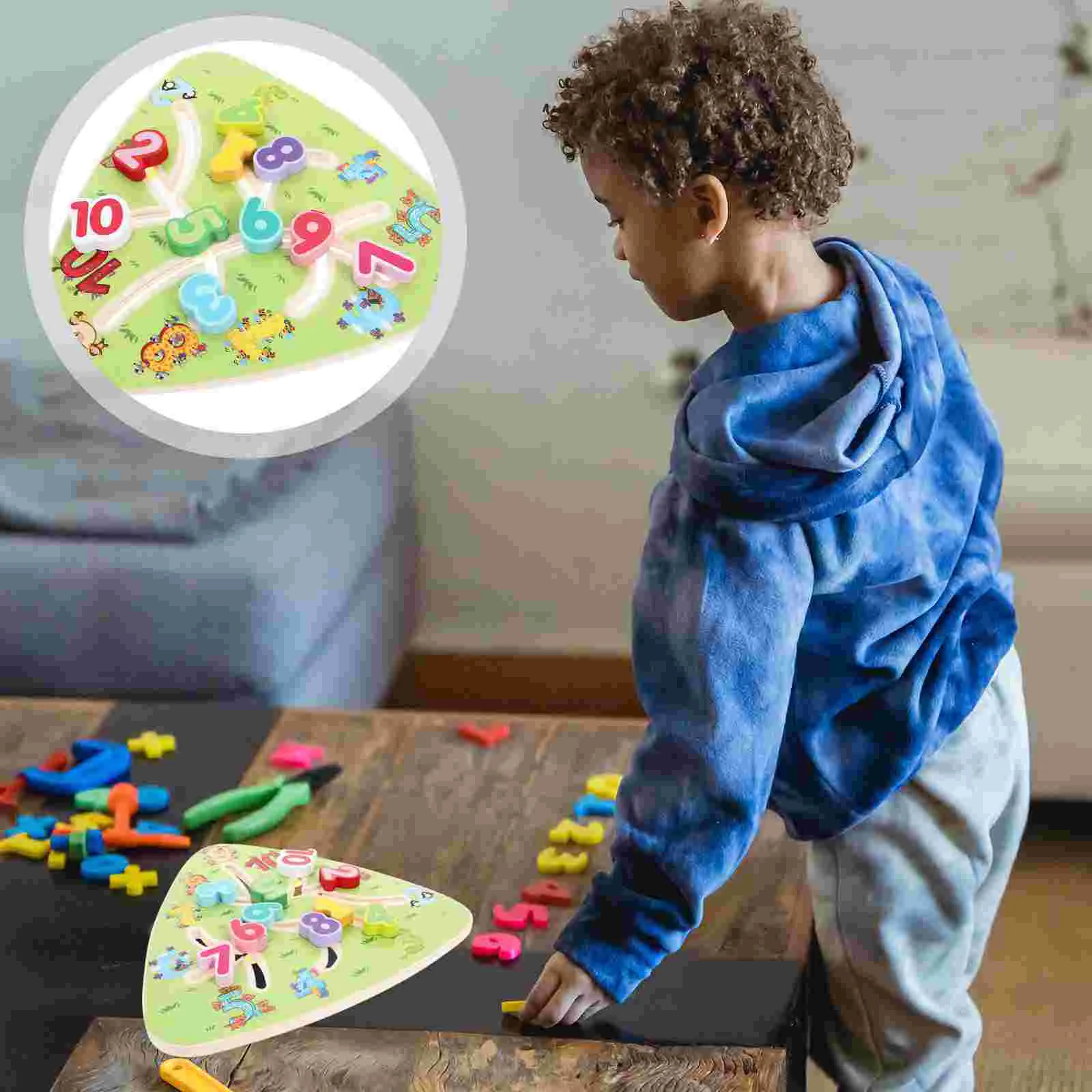 

Tabletop Maze Board Toy Montessori Toy Cartoon Maze Board Number Learning Board Cognition Toy