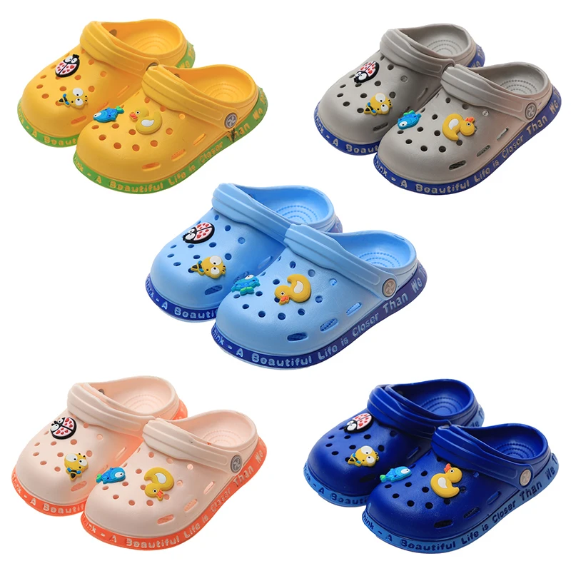 

Children New Cute Cartoons Kids Mules Clogs Summer Croc Garden Beach Slippers Sandals Cave Hole Baby Shoes For Boys Girls