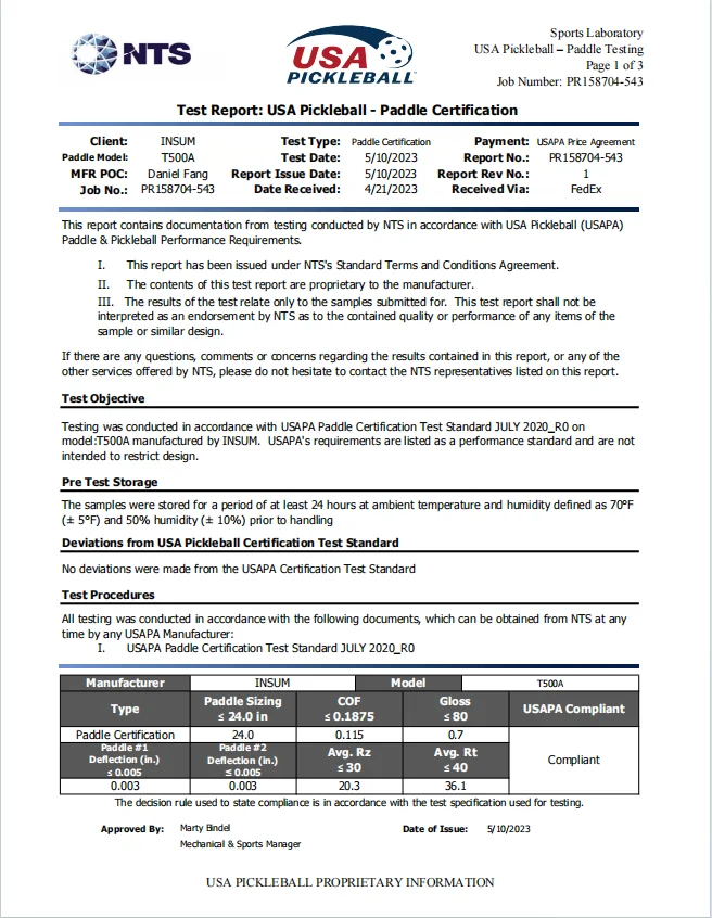 T500A Toray Raw Carbon Fiber 16mm Pickleball Paddle Sets USAPA Approved Designed for Ultimate Spin &amp Consistency Rackets - Black