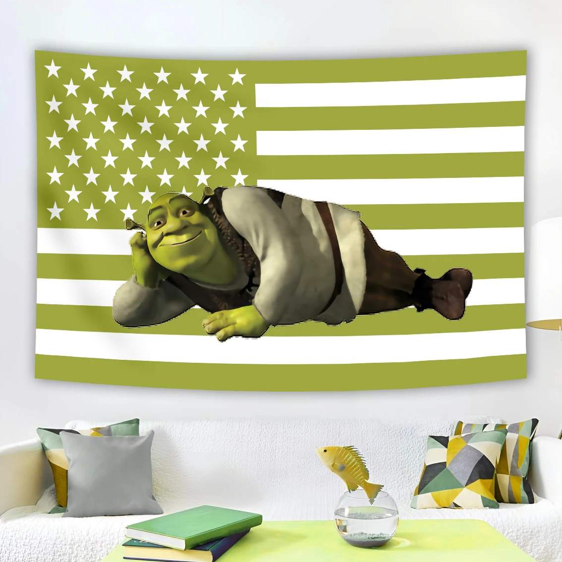 

Зеленый гобелен с монстром