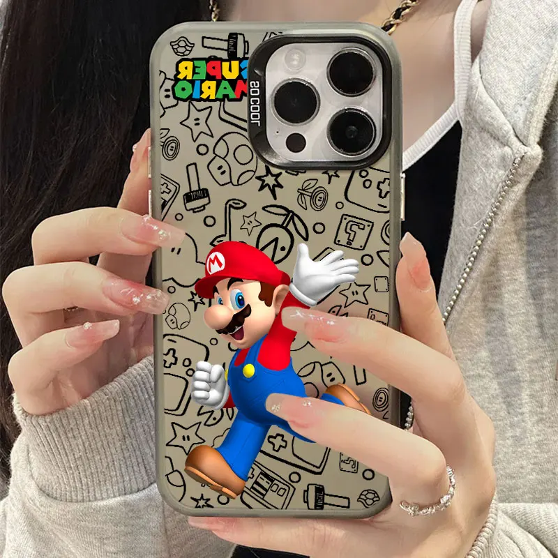 Super-Bross Coque For iPhone 16 Pro Case 14 11 13 15 Max 12 Mini XS SE2 7 8 Plus M-Marios Phone Cases Shockproof Cover