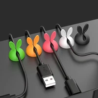 cute bunny ear cable fixer universal car dashboard charger cable manager desk line organizer clasp clip cable wire winder holder