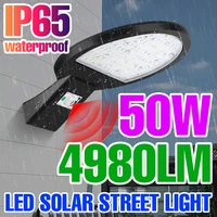 led solar light ip65 waterproof street bulb outdoor wall sconce lamp pir motion sensor road spotlight usb powered garden light