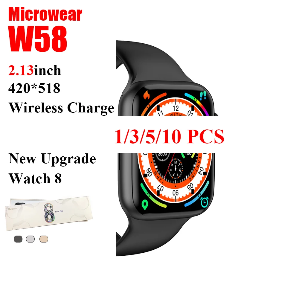 

2022 Смарт-часы серии 8 W58 Смарт-часы для мужчин и женщин NFC Беспроводная зарядка Bluetooth звонок полный экран Смарт-часы для Apple Xiaomi
