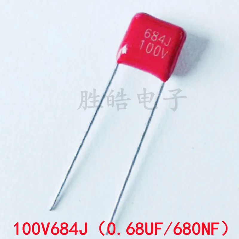 

10piece Good Quality 100V684J High Quality NEW 0.68UF 5% Pitch=5mm 680NF 100V 684 684J CBB Polypropylene Film Capacitor DIP