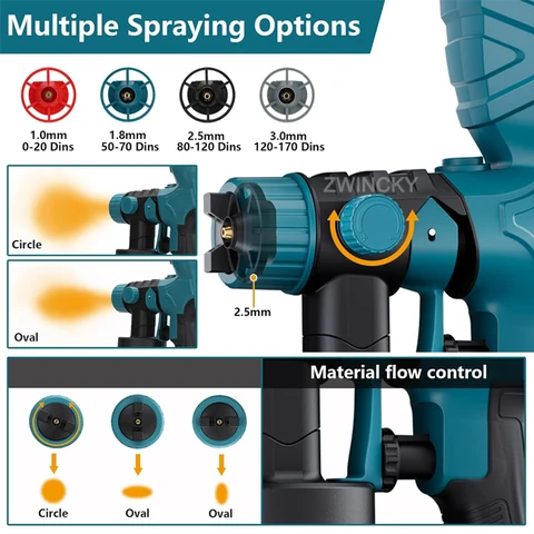 Аккумуляторный распылитель краски BSIDE 200 Вт для Makita/Dewalt/Milwaukee/Bosch/Ryobi 18 В