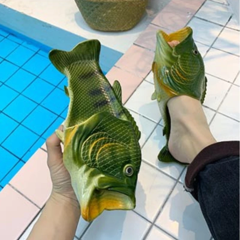 Creative Fish Slippers Unisex Casual Parent-child Beach Shoes Women Flats Slides Summer Footwear Flip Flops Loafer Free Shipping