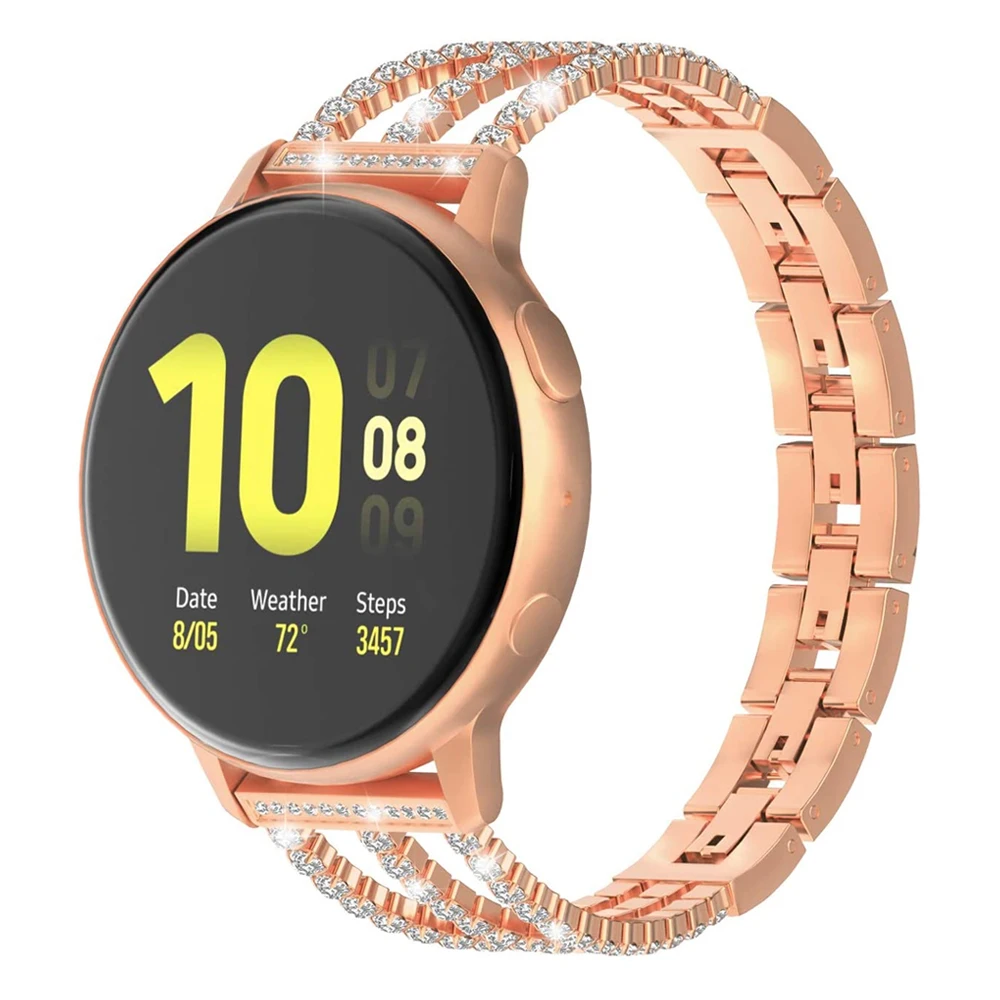 Luxury Watch Strap for Samsung Galaxy Watch 5 4 Classic 42mm 46mm/ Watch3 41mm 45mm/ Moto 360 Smartwatch Band Bracelet Watchband