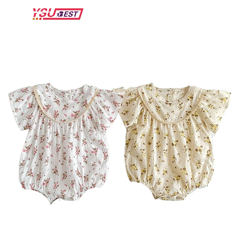 

Детский цветочный комбинезон принцессы в Корейском стиле, летний пасторальный освежающий комбинезон для девочек, детская одежда