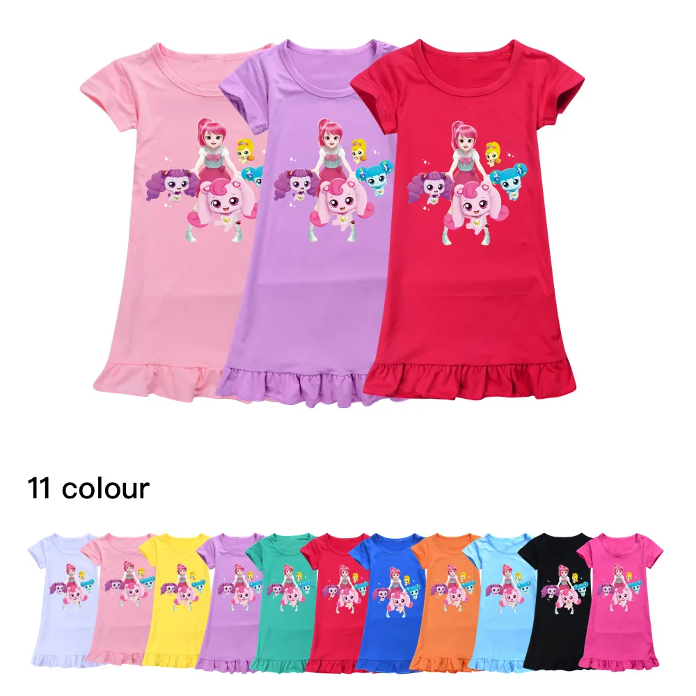 

Catch Teenieping Girls Nightgown Teenage Baby Sleepwear Korean Kids Dresses Toddlers Night Wear for Kids Pijama Dresses 6 8 10 T