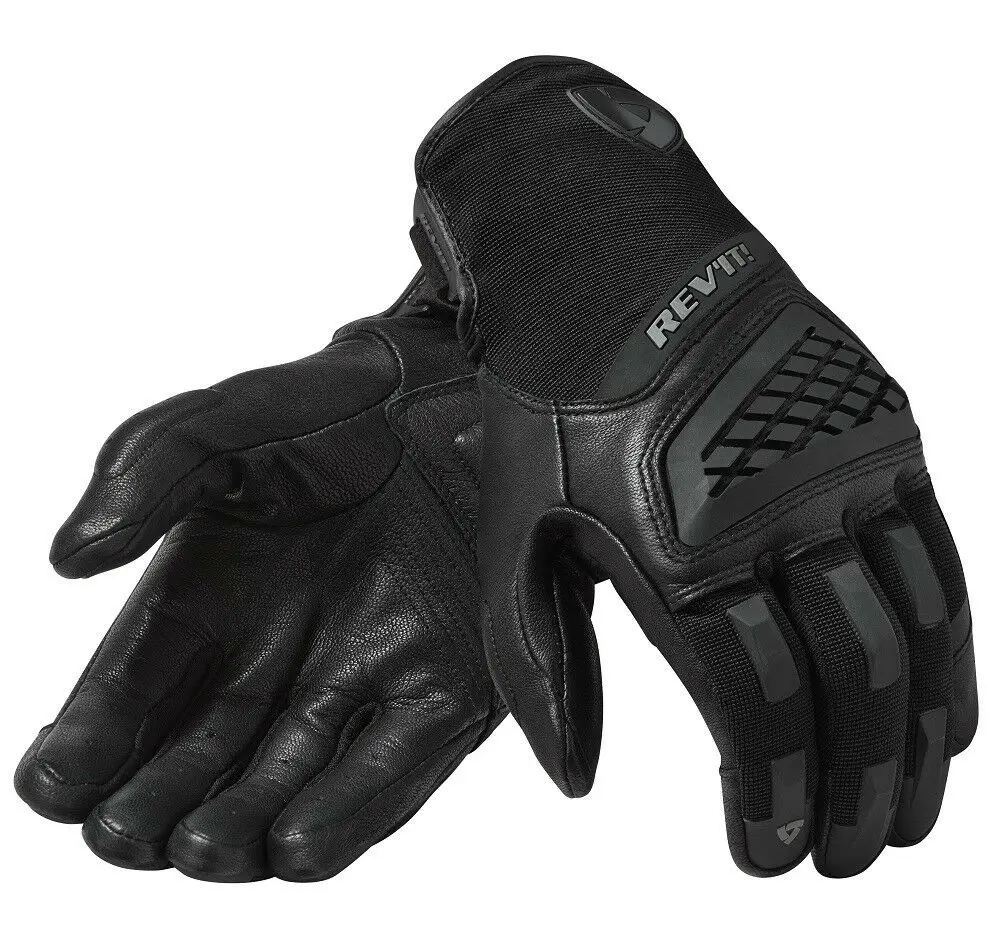 

New Revit Black Motorcycle Gloves Summer Racing Gloves Genuine Leather Motorbike MX Gloves