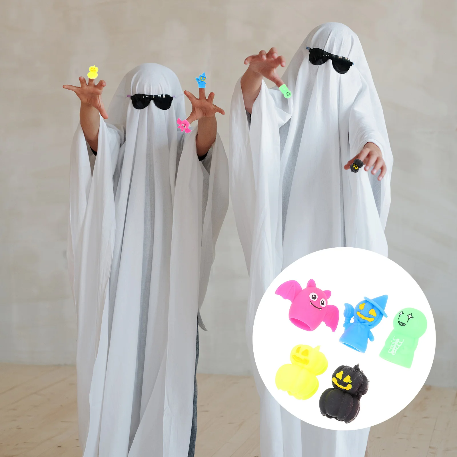 

5 Pcs Adorable Finger Puppets Halloween Hand Tpr Lovely Storytelling Toy Preschool Interactive Toys