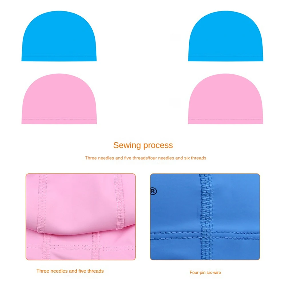 Knitted Lining Hair Care Children's Swimming Cap Pu Coating Cartoon Swimming Cap 3d Fitting Design Pu Coated Swimming Cap