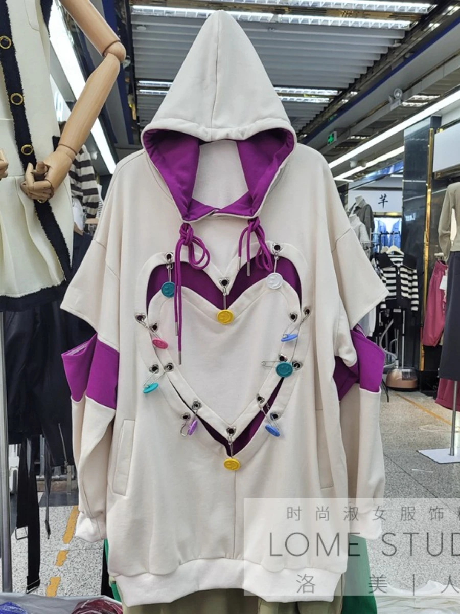 

European Station Autumn New Fashion Design Long Sleeve Hoodies Fashion Personality Streetwear Pullover Sweatshirts Women's Top