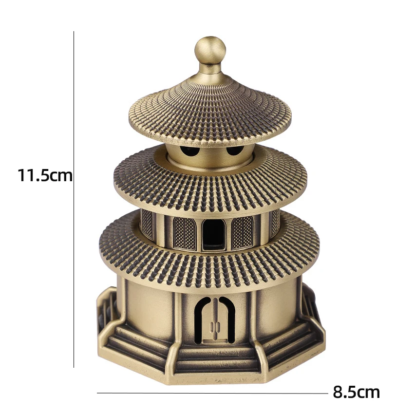 Латунная китайская Запретный город Курильница Храм Неба Древняя модель здания