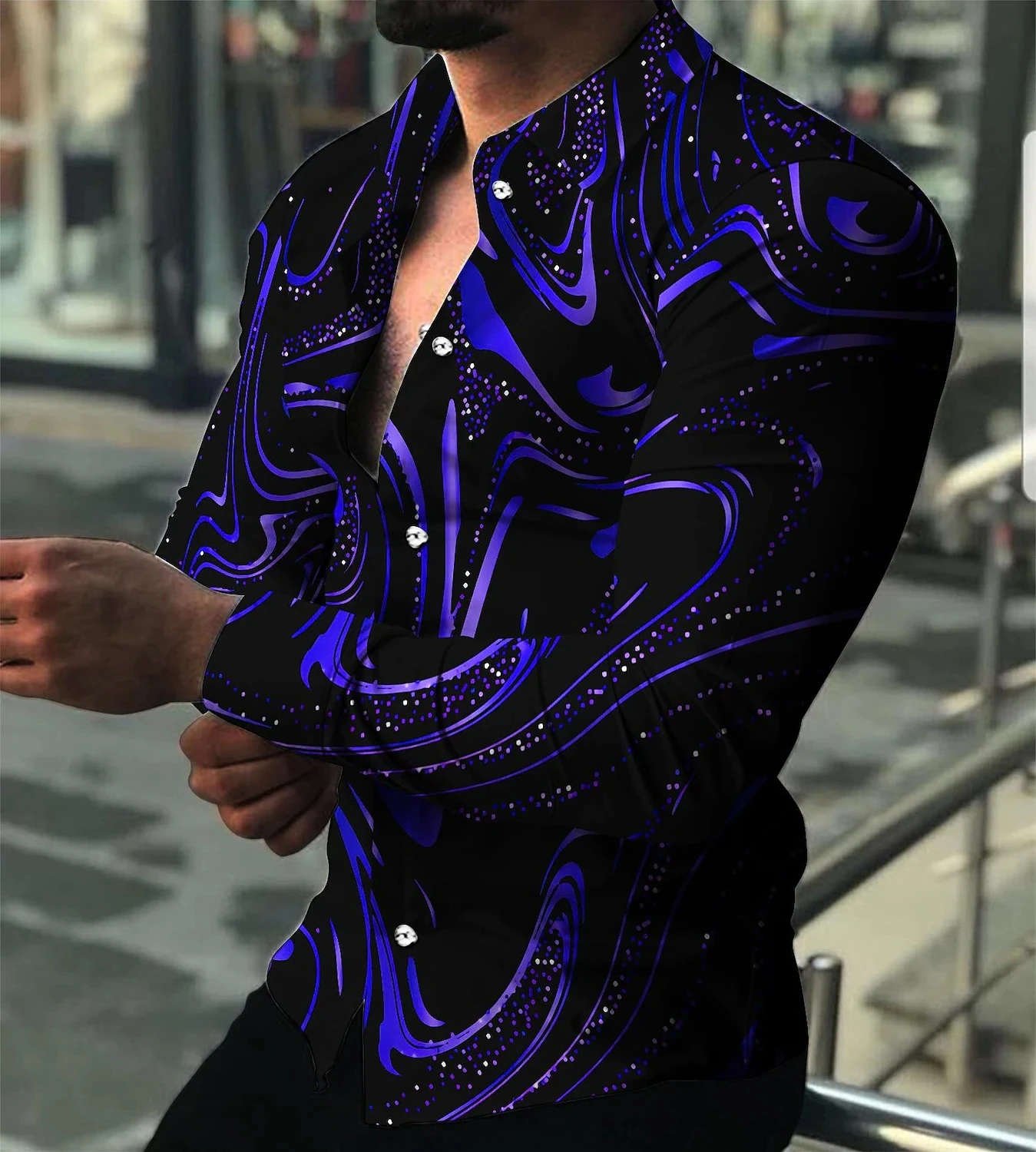 

2022 Spring Summer Cardigan Shirts Men 3D Printed Shirts Leisure Slender Long Sleeve Shirts Fashion Casual Shirt Mens Clothing