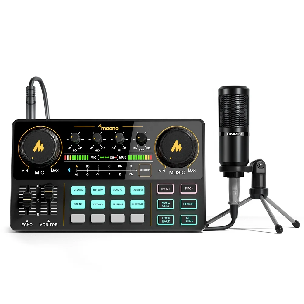 Купи MAONOCASTER Professional Condenser Studio Microphone with Audio Interface Earphone for Broadcast Audio Mixer External Sound Card за 8,851 рублей в магазине AliExpress