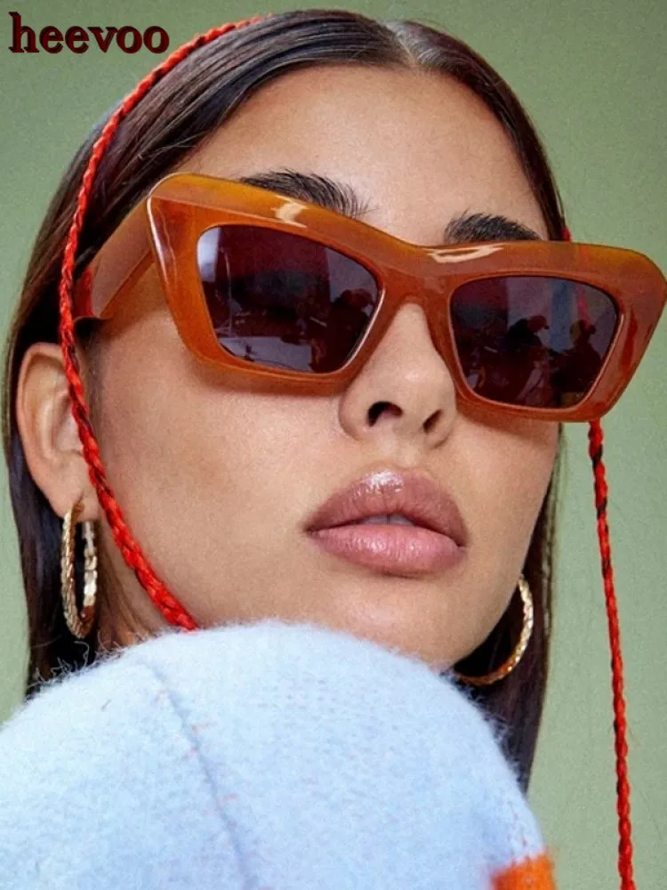 

Vintage Cat Eye Sunglasses Women 2022 Ins Popular Fashion Brand Designer Eyewear Female Square Vintage Sunglasses Shades UV400