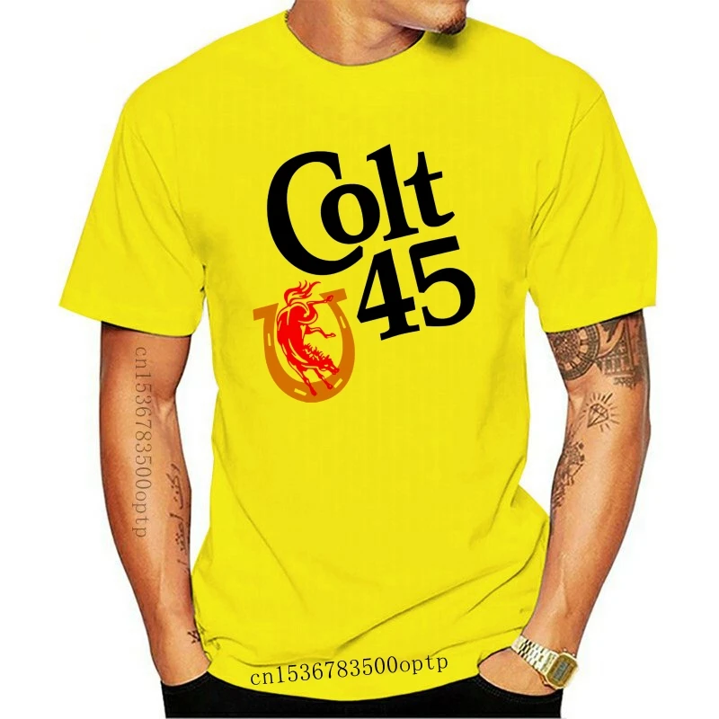 

Новинка, футболка Colt 45 с изображением солода, ликера, пива, 100% хлопок, ретро, белая футболка 80-х с графическим рисунком, забавная футболка 2021