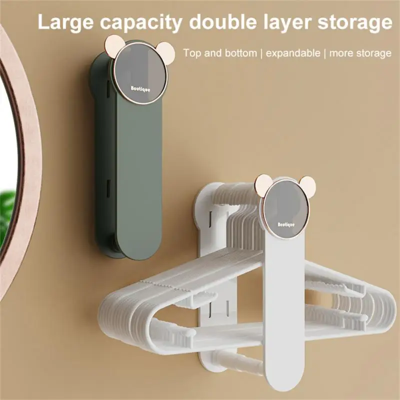 

For Bathroom Kitchen Shrink Hanger Storage Rack Trouser Storage Rack Multifunctional Closets Clothes Organizer Wall-mounted