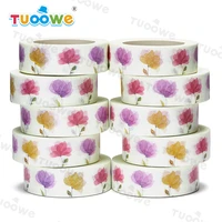 new 10pcslot 15mm x 10m watercolor flowers floral scrapbook paper masking adhesive washi tape washi tape set designer mask