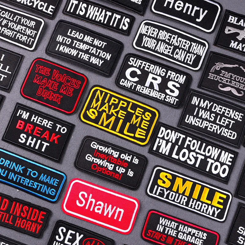 Термоклейкие нашивки с надписью на английском языке для джинсов