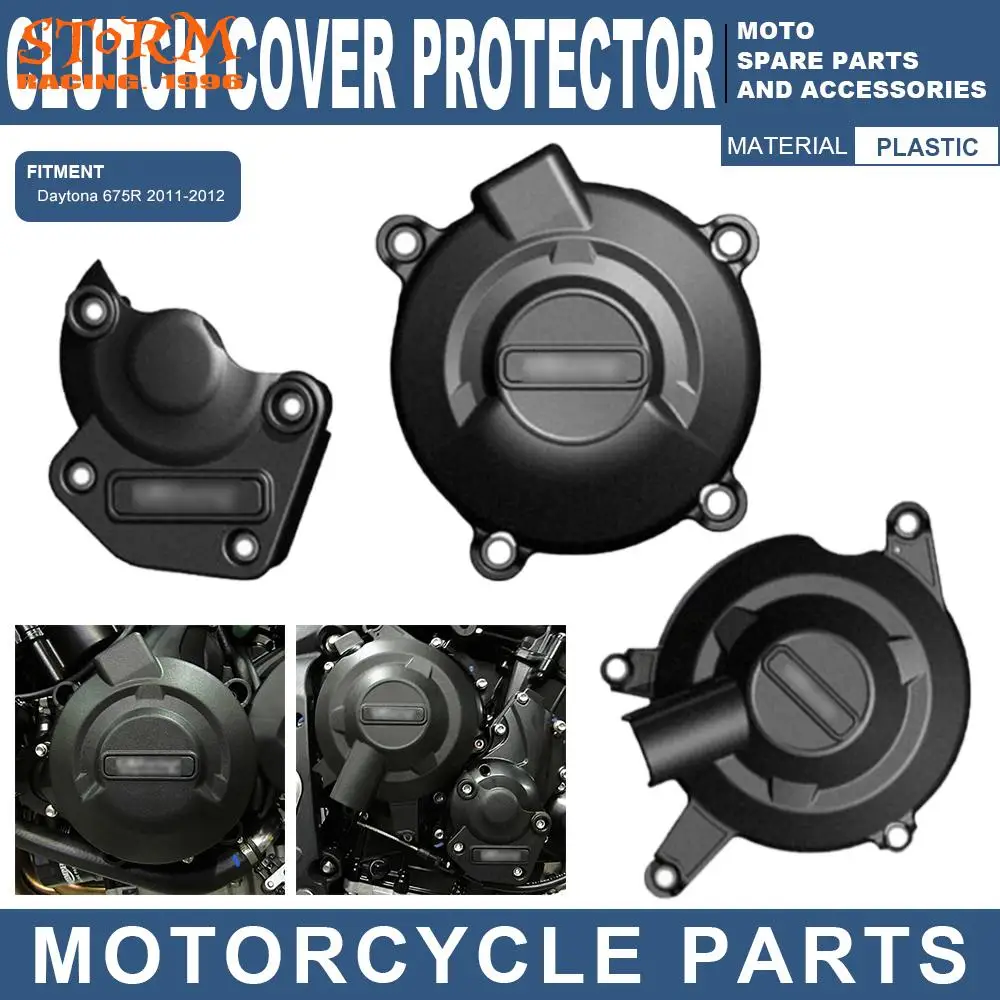 

Motorcycle Clutch Protection Cover Engine Cover Crash Protector Pad Gear Box Gurad For Daytona 675R 2011-2012 2011 2012