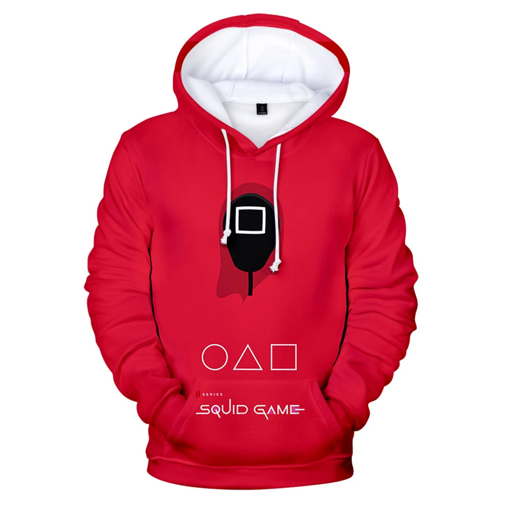 

Korea Fashion 3D Squid Game Hoodies Men Sweatshirts Women Tops Harajuku Hip Hop Kid Pullovers Cartoon Boy Girl Streetwear Hoodie