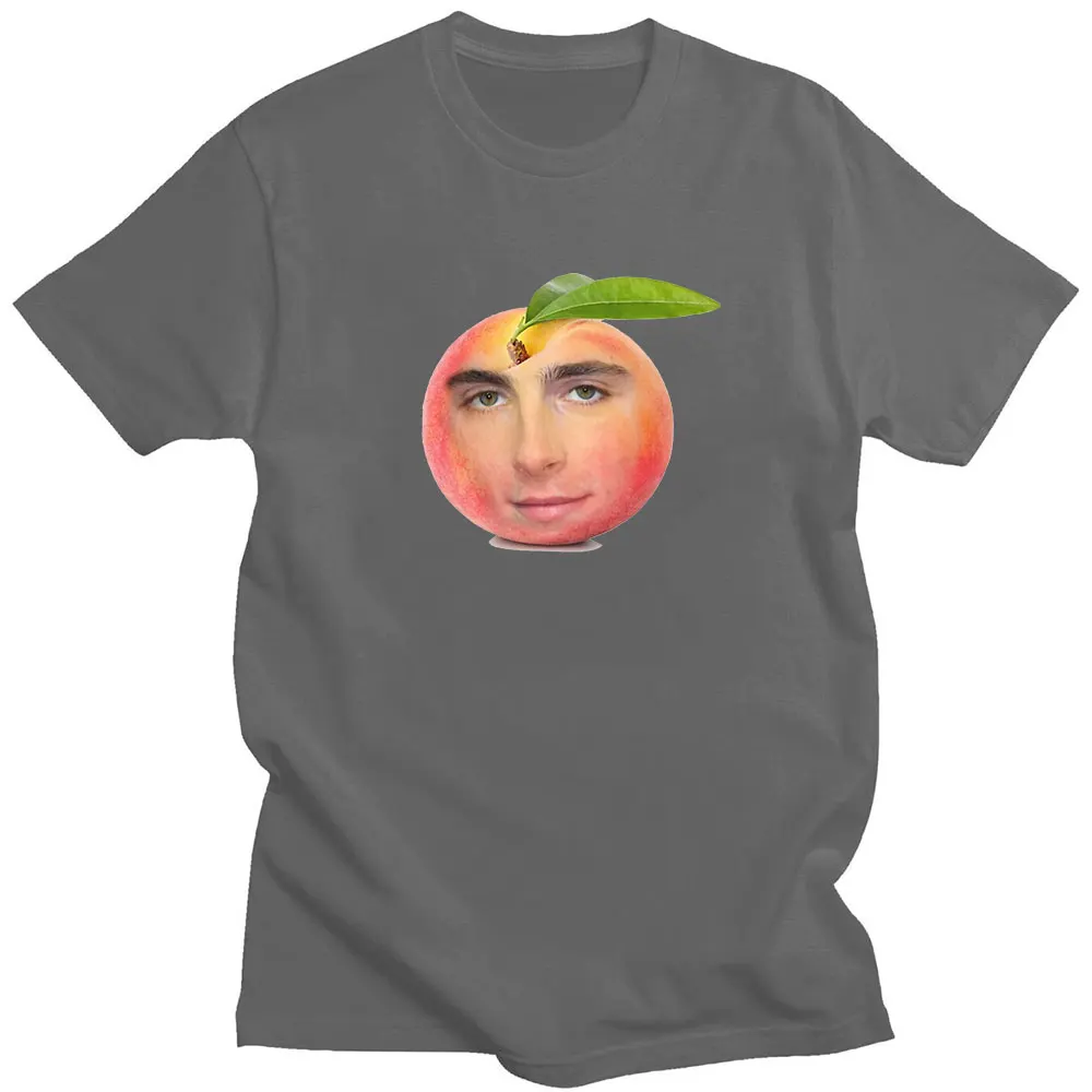 

Timothee Chalamet Funny Peach Design T Shirt Harajuku Streetwear Tops Summer Men's 100% Cotton Oversized T-shirt Couples Tees
