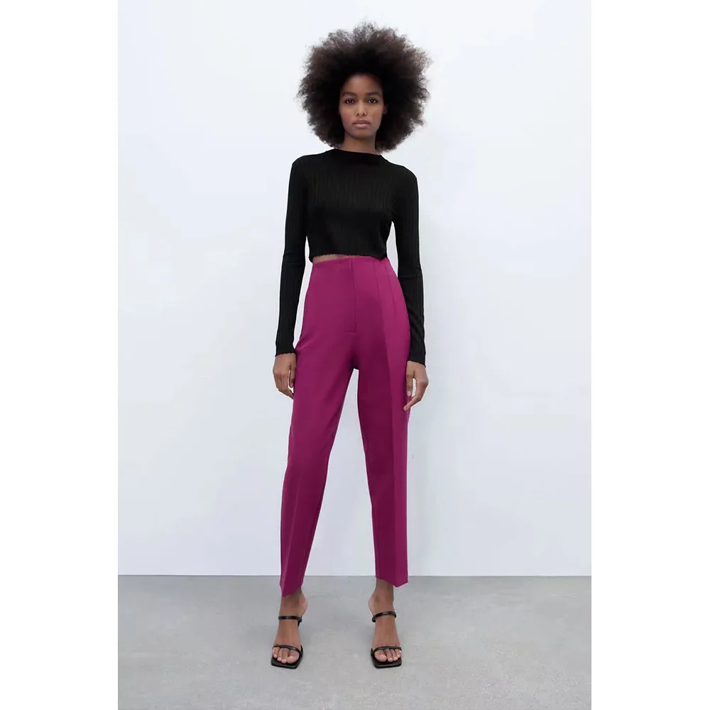 Женские брюки с завышенной талией узкие прямые повседневные в европейском и