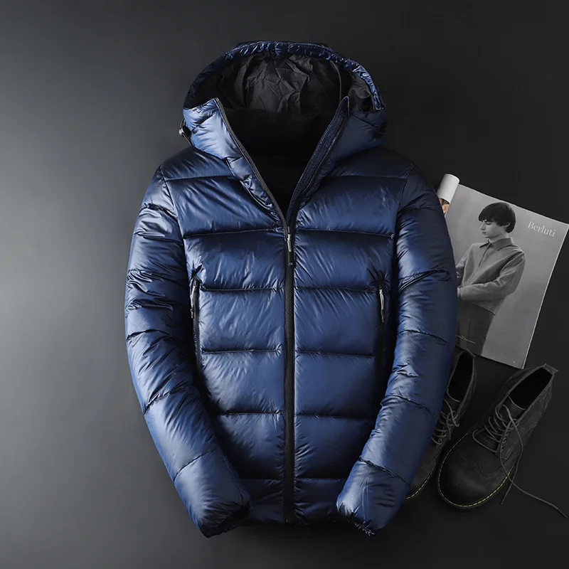 

Men White Goose Winter Warm Coats Solid Hooded Casual Thicken Outwear Windproof Waterproof Down Jacket