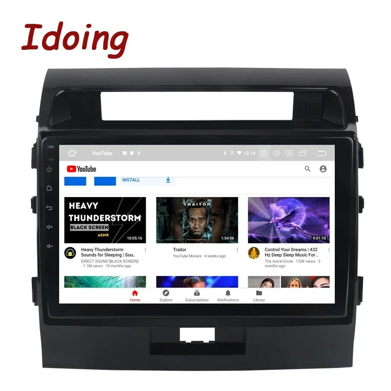 Idoing 10 2-дюймовый автомобильный радиоплеер Android 12 для Toyota Land Cruiser 11 LC 200 2008-2013