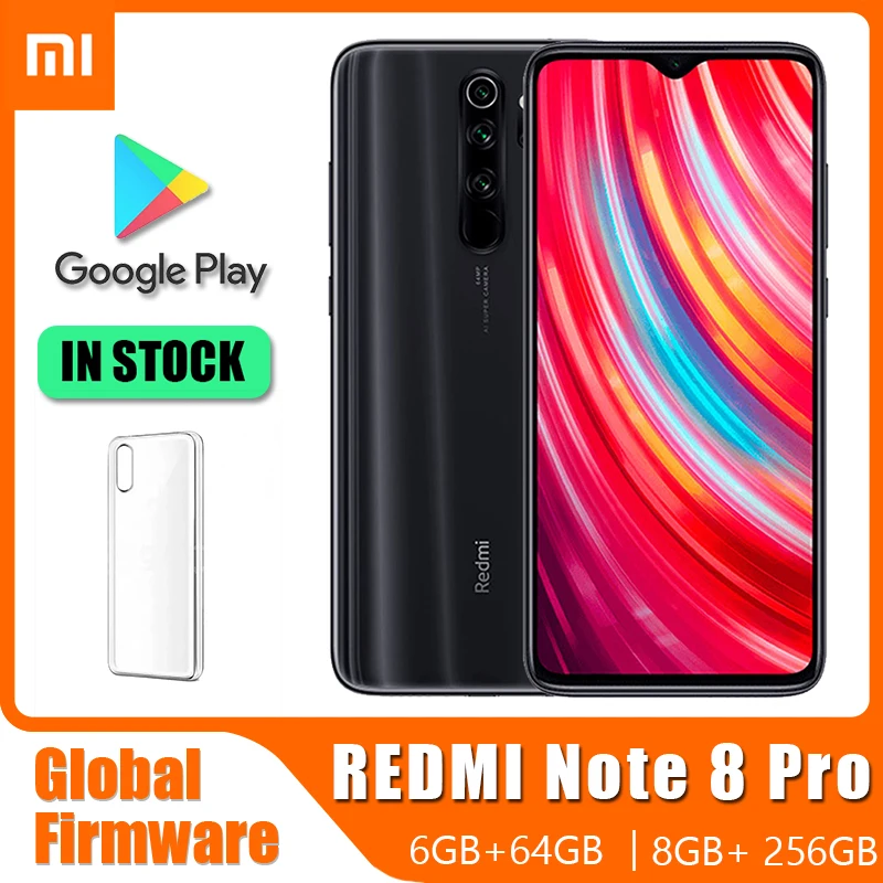 Оригинальный телефон Xiaomi Redmi Note 8 Pro мобильный Android глобальная версия ROM (случайный