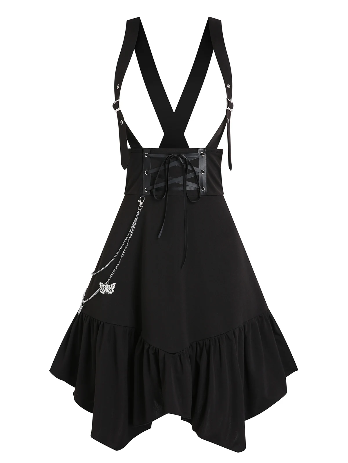 Многослойная юбка на подтяжках с низким подъемом со шнуровкой Базовая для