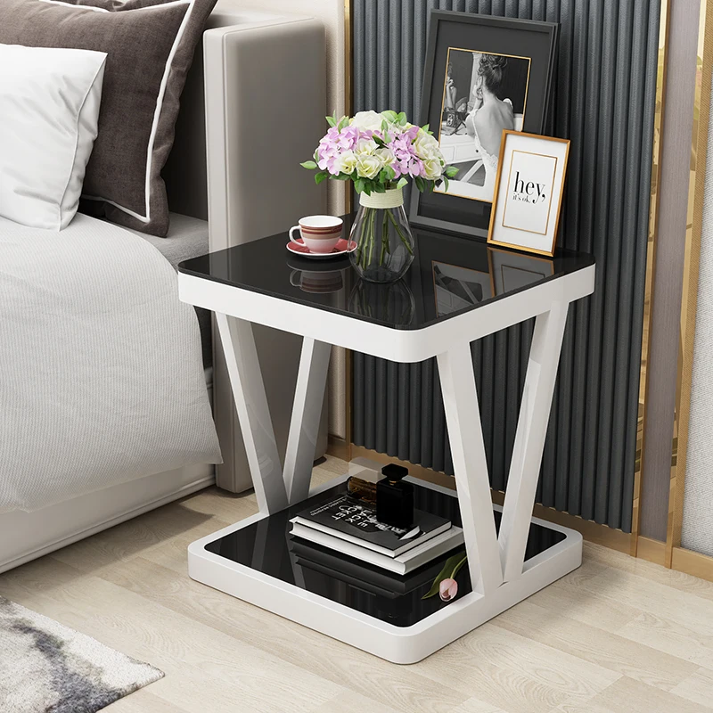 

Modern Nightstand Light Luxury Bedside Table Magazine Cabinet Storage Organizer Bedroom Furniture Night Table Coffee Tables